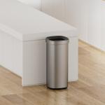 High Capacity 50L Household Trash Can Anti Fingerprint Brushed Stainless Steel Open Top Garbage Bin Style Without Lid for sale