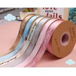 Polyester ribbon flower gift box clothing accessories ribbon printed logo ribbon 50 yards/roll 2.5cm for sale
