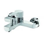 Chrome-plated and white color Single-lever Bath Mixer Tap  Wall Mounted Brass for sale