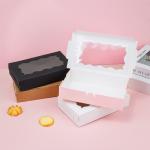 Eco Friendly Window Gift Box Set Kraft Black Pink Food Packaging with Wave Cut Display for Cookies Treats for sale