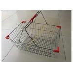 Double Handle Wire Mesh Cosmetic Shopping Hand Baskets / Stacking Chrome Silver Basket for sale