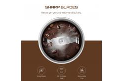 China UL Plug Electric Coffee Grinder Coarse Powder Black Stainless Steel Coffee Grinder Machine supplier