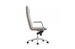 China High Back Genuine Leather Executive Chair 5 Position Sychron Mechanism supplier