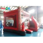Fire Truck Themed Inflatable Bouncing Castle For Children Amusement Park