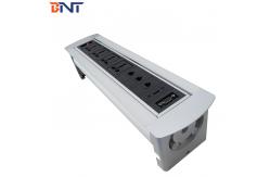 China Black  Matt Top Panel  table hidden socket  For  Hotel Room supplier