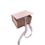 Customized White Cardboard Gift Box with Ribbon Closure APPAREL Logo Printing Acceptable for sale