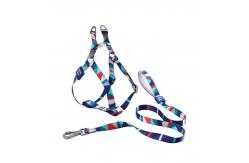 China Pet Printed Harness Polyester Leash Set For Medium And Large Dogs supplier