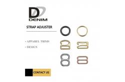 China Metal Sliver & Gold Strap Adjuster For Bra & Ladies Garments Ring Slider Hook supplier