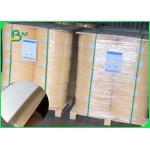 Size 14mm 60gsm White / Brown Waterproof Karft Paper For Straw Wood Pulp Roll for sale