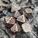 Hand Made Metal Polyhedral Dice Set For Rpg Games Silver And Black for sale