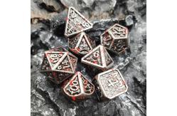 China Hand Made Metal Polyhedral Dice Set For Rpg Games Silver And Black supplier