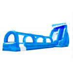 Outdoor Blue Wave Inflatable long Water Slides With Pool for aldult for sale