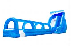 China Outdoor Blue Wave Inflatable long Water Slides With Pool for aldult supplier