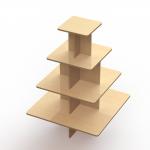 4 Square Shelves Retail Display Stands KD Structure MDF Table Display for sale