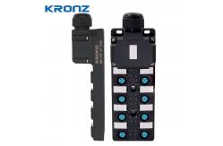 China Industrial Distribution Box Dual Channel 8 Position PNP M12 Connector Junction Box supplier