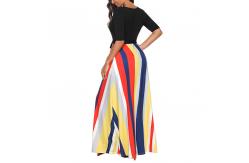 China Newest Design Women V-neck Maxi Dress Plain Loose Swing Casual Long Jumpsuit supplier