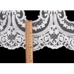Custom Floral Applique Embroidered Lace Trim Polyester On Nylon Mesh