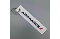 China AIRFRANCE Cotton Custom Embroidered Keychain Reversible Mirror Finish Custom Aviation Keychain supplier