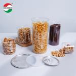 Cylinder Clear Empty Transparent Plastic Cans Square Food Grade PET Plastic Jar With Easy Open Lids PP Cap For Food Packaging for sale