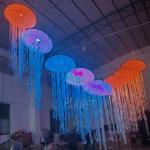 Colourful Inflatable Jellyfish Balloon Hanging LED Light With Christmas Decoration