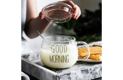 China 360ml Microwave Safe Glass Coffee Cup Big Belly Drinkware With Handle / Lid supplier