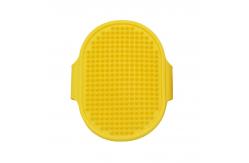 China Portable Yellow Puppy Bath Brush TPR Bath And Brush Dog Grooming supplier