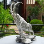 Custom  Stainless Steel Cast Fighting Goat Sculpture For Wholesale for sale