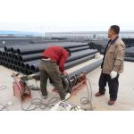 Welding Connection Dredging HDPE Pipe In White With Blue Strips For Various Dredging Projects for sale
