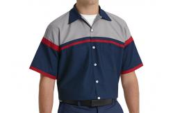 China Summer Blend Cotton Uniform Work Shirts Customization Embroidery supplier