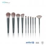 Nylon Hair BSCI Aluminum Ferrule Cosmetic Brush Set 10pcs for sale