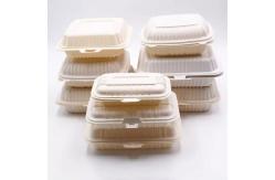 China Hotel Biodegradable 600ml Corn Starch Tableware Disposable Clamshell Containers supplier