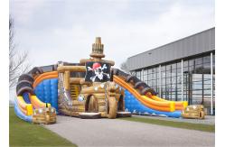 China Giant Inflatable Pirate Cove Ship With Two Lanes Slide For Children Entertainment supplier