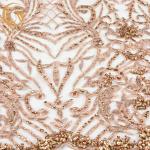 Exquisite Luxury Beaded Wedding Dress Fabric Decoration 3D Embroidery for sale