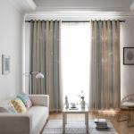 Blackout Polyester Shower Curtains Self Embroidered Insulated for sale