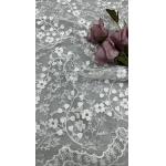 Sequin Embroidery Fabric Elegant Lusiate Breathe Embroidered Lace Fabric Shining Leafy Luxury Occasion Fabric for sale