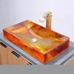 No Overflow Bathroom Wash Basins With Pop Up Waste Included Glazed Glass Sink