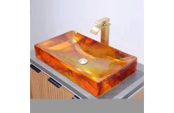 China No Overflow Bathroom Wash Basins With Pop Up Waste Included Glazed Glass Sink supplier