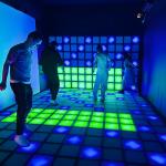 LED Dance Floor Tile Jumping Grid Interactive Game Super Grid Wall And Floor for sale