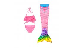 China Polyester And Spandex Mermaid Tails For Swimming , Grils Swimmable Bathing Suit 3Pcs supplier