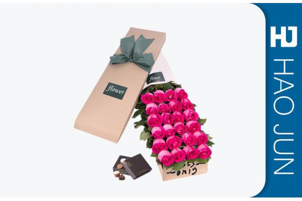 Rectangle Luxury Cardboard Flower Boxes For Roses Packaging Flower Presentation Box