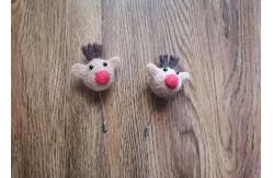 China Elk Pattern Felt Craft Balls , Wool Felt Christmas Brooches Diameter 5 Cm supplier