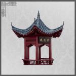 Asian Style Handmade Chinese Clay Roof Tiles Grey Unglazed Wooden Gazebo for sale