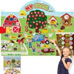 Farm Animals Felt Story Board Set, 3.9 Ft 99 Pcs Preschool Farmhouse Barnyard Theme Flannel Board Storytelling Early Learning for sale