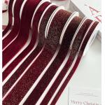 Man-Made Red Velvet Ribbon for Handmade Floral Art Year Gift Packaging and DIY Projects Fabric Tape Material for sale