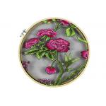 Colored Floral Embroidered Tulle Fabric With Polyester On Nylon Mesh Component for sale