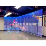 Programmable HD HQ 1R1G1B 4.81mm Transparent LED Screen Digital Signage Stand for sale