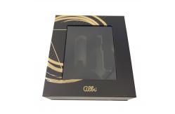 China Custom Black Solid Magnetic Gift Box Packaging With Clear Window Foam Insert supplier
