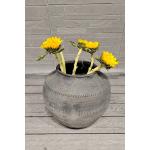 Round Shape Vintage Style Fiber Clay Planter With Hand Carve Finish for sale
