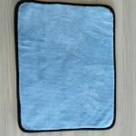 Microfiber Super Thick Coral Fleece Fabric Towel For Car Cleaning Cloth With Black Bordure Edge for sale