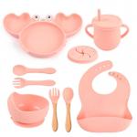 Round 3 Years Old Silicone Dinnerware Set Microwave Safe Soft for sale